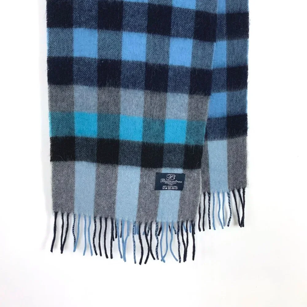 Ballantrae Edinburgh 100% Lambswool Recttungular Scarf Blue and Black
